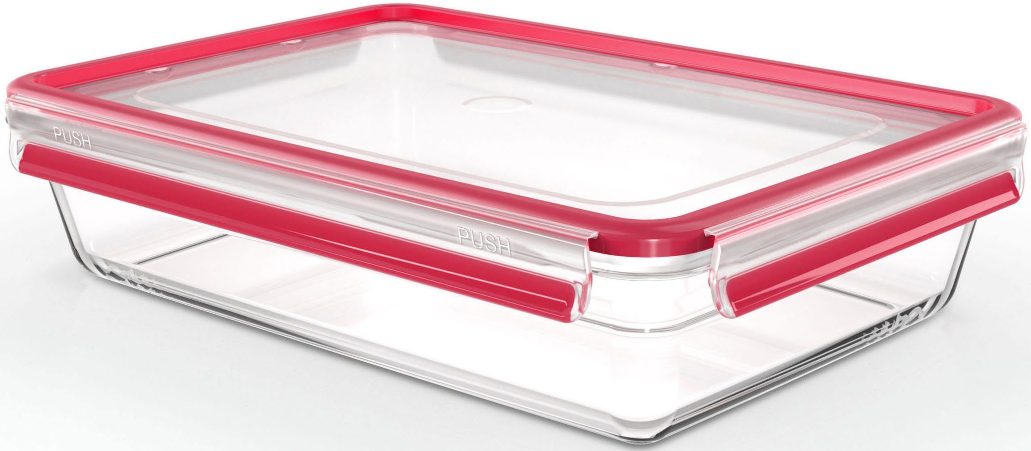 Emsa Frischhaltedose Clip & Close Glas, Glas, Kunststoff, (1-tlg), 3L, stapelbar, gefrier-, backofen-, mikrowellen- und spülmaschinenfest