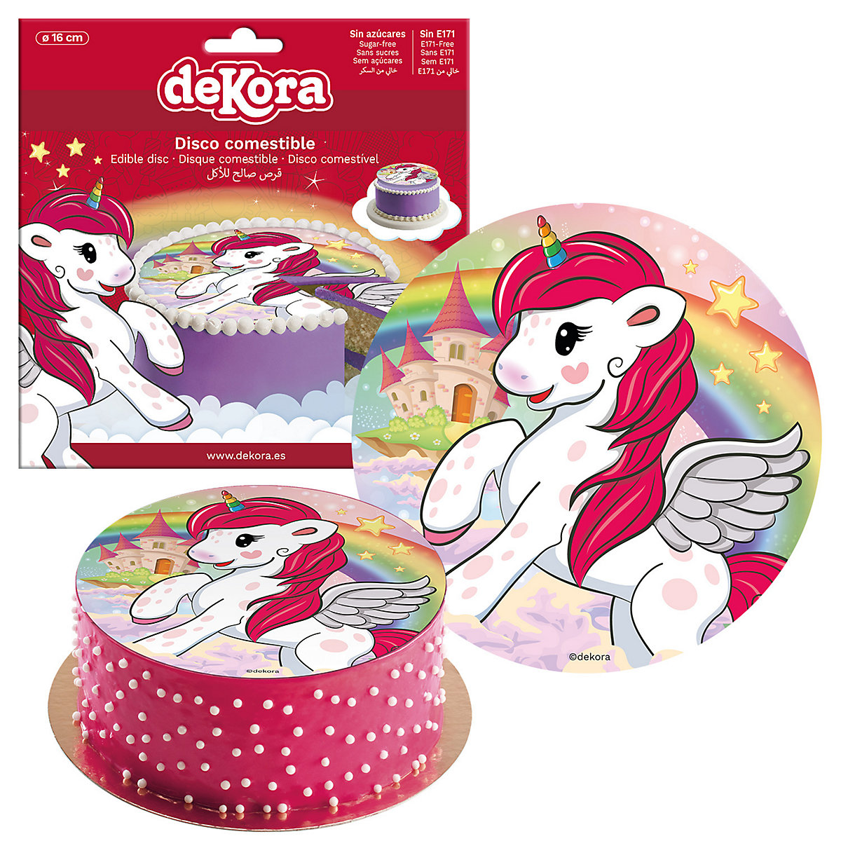 Essbare Tortenaufleger Einhorn 20cm