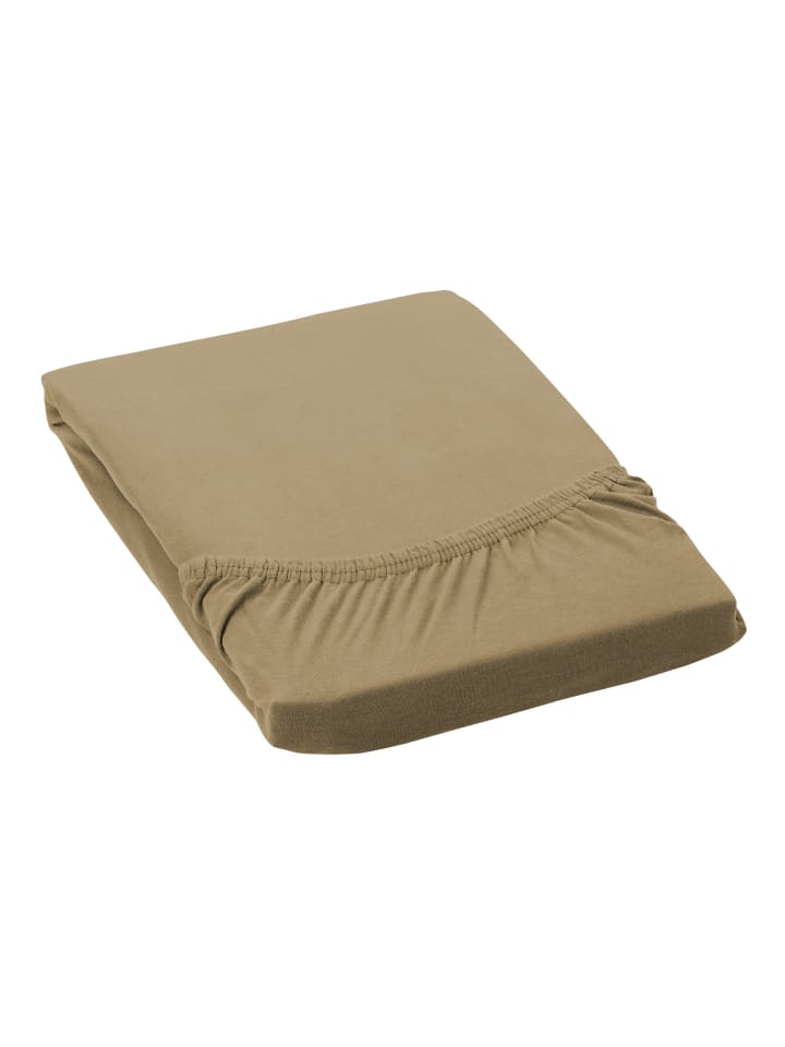 GMD Living Jersey Premium Spannbettlaken JANNEBY in Sand günstig kaufen