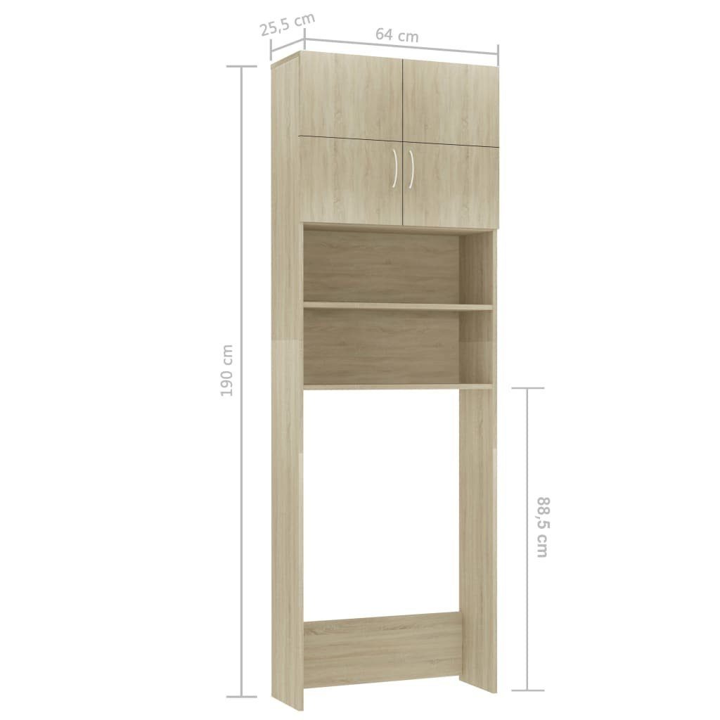 vidaXL Waschmaschinenumbauschrank Waschmaschinenschrank Sonoma-Eiche 64x25,5x190 cm Holzwerkstoff