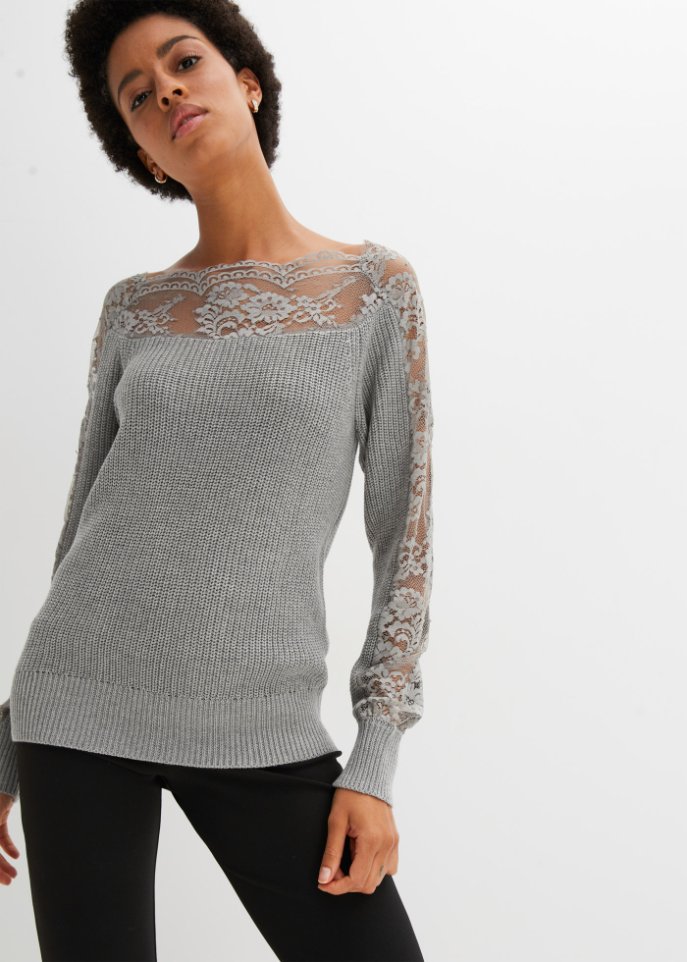 Pullover mit Spitze