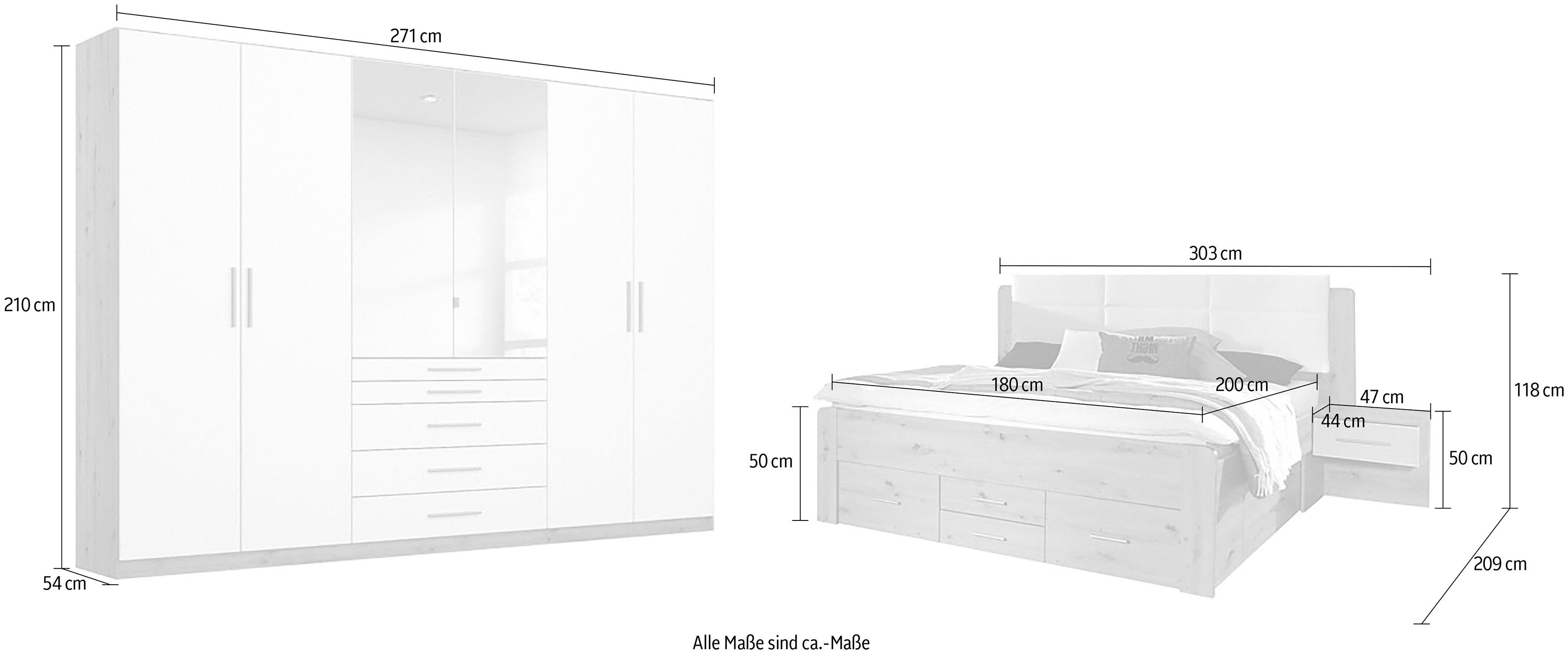 rauch Schlafzimmer-Set Weingarten, (Set, 4-St)