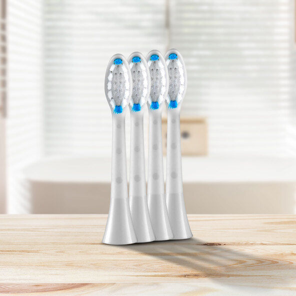 Ersatz-Zahnbürstenköpfe, weiß (mittel), 4er Set