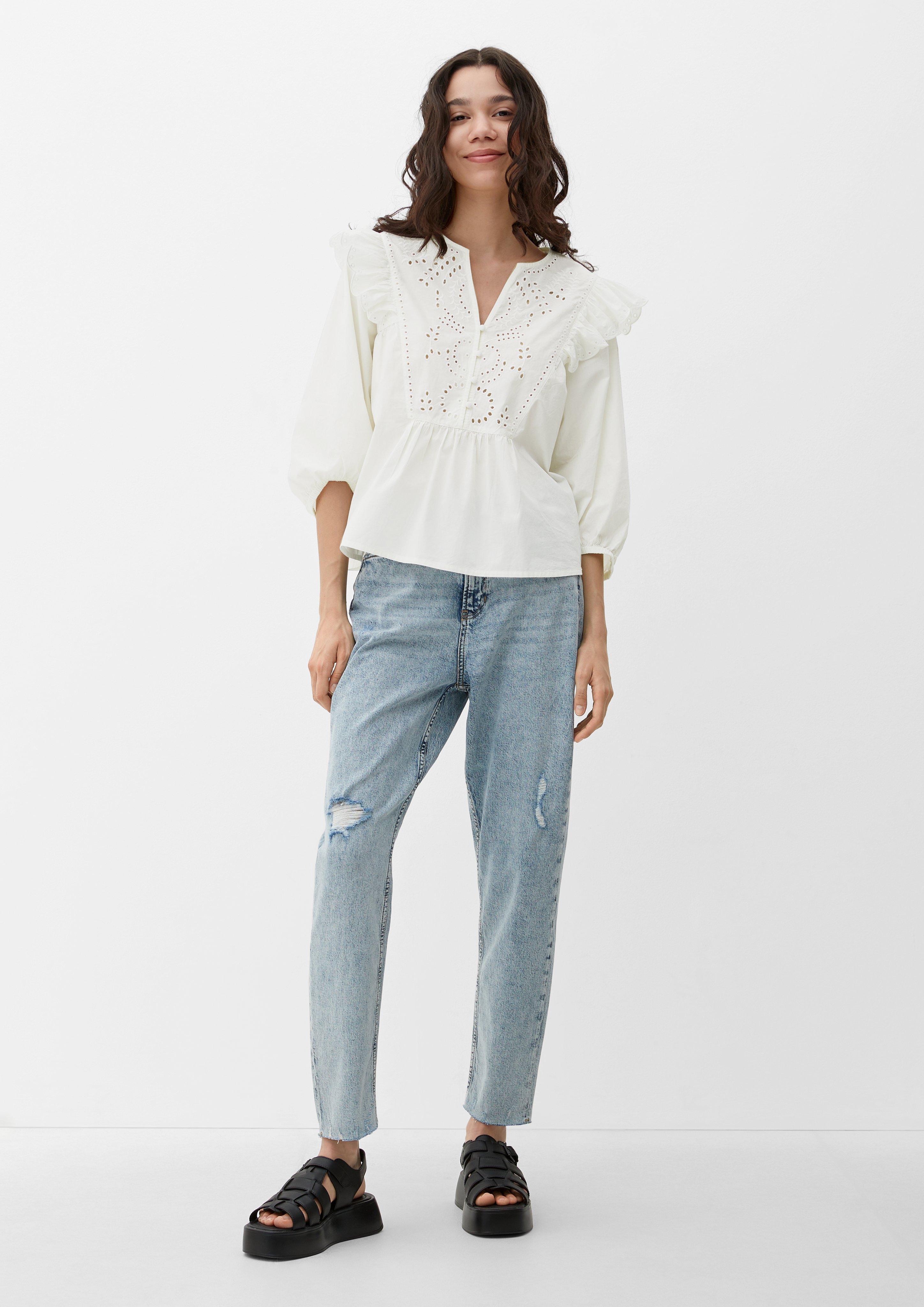 Tunika-Bluse mit Lochstickerei  2124030-0200