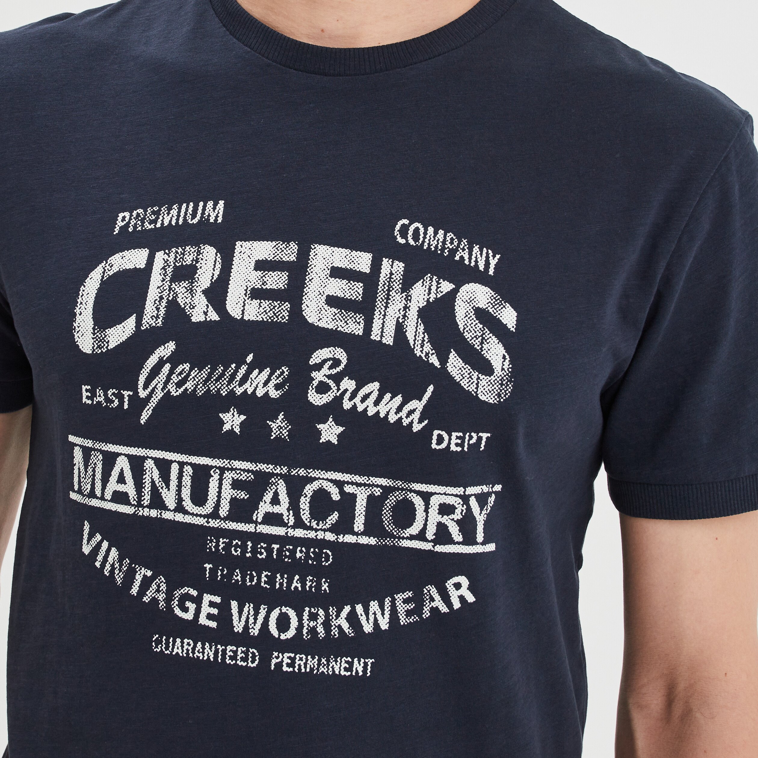 T-shirt droit manches courtes Creeks bleu foncé homme | La Halle