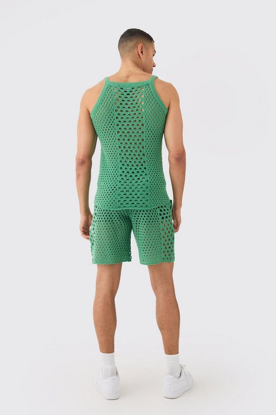 Muscle-Fit Strick-Tanktop mit Shorts