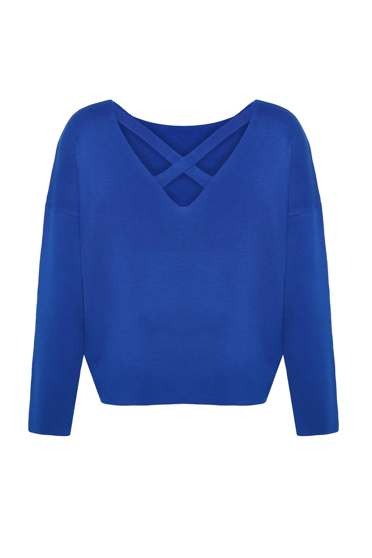 Trendyol Curve  Saks Back Cross Band Detaillierter Strickpullover