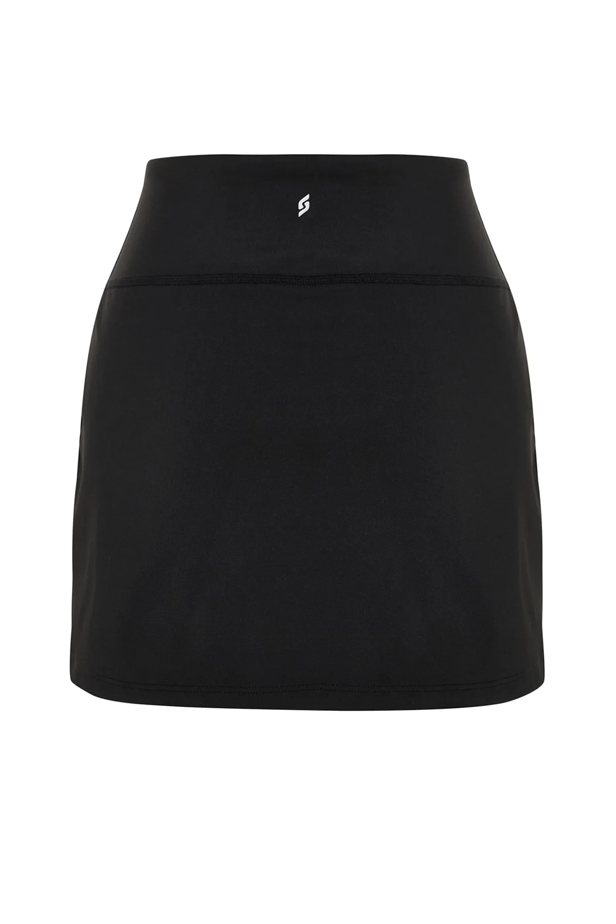 Trendyol Collection  Schwarzer, reflektierender, bedruckter 2-lagiger Innenshorts-Taschen-Tennis-Strick-Sport-Shorts-Rock THMSS23SR00013