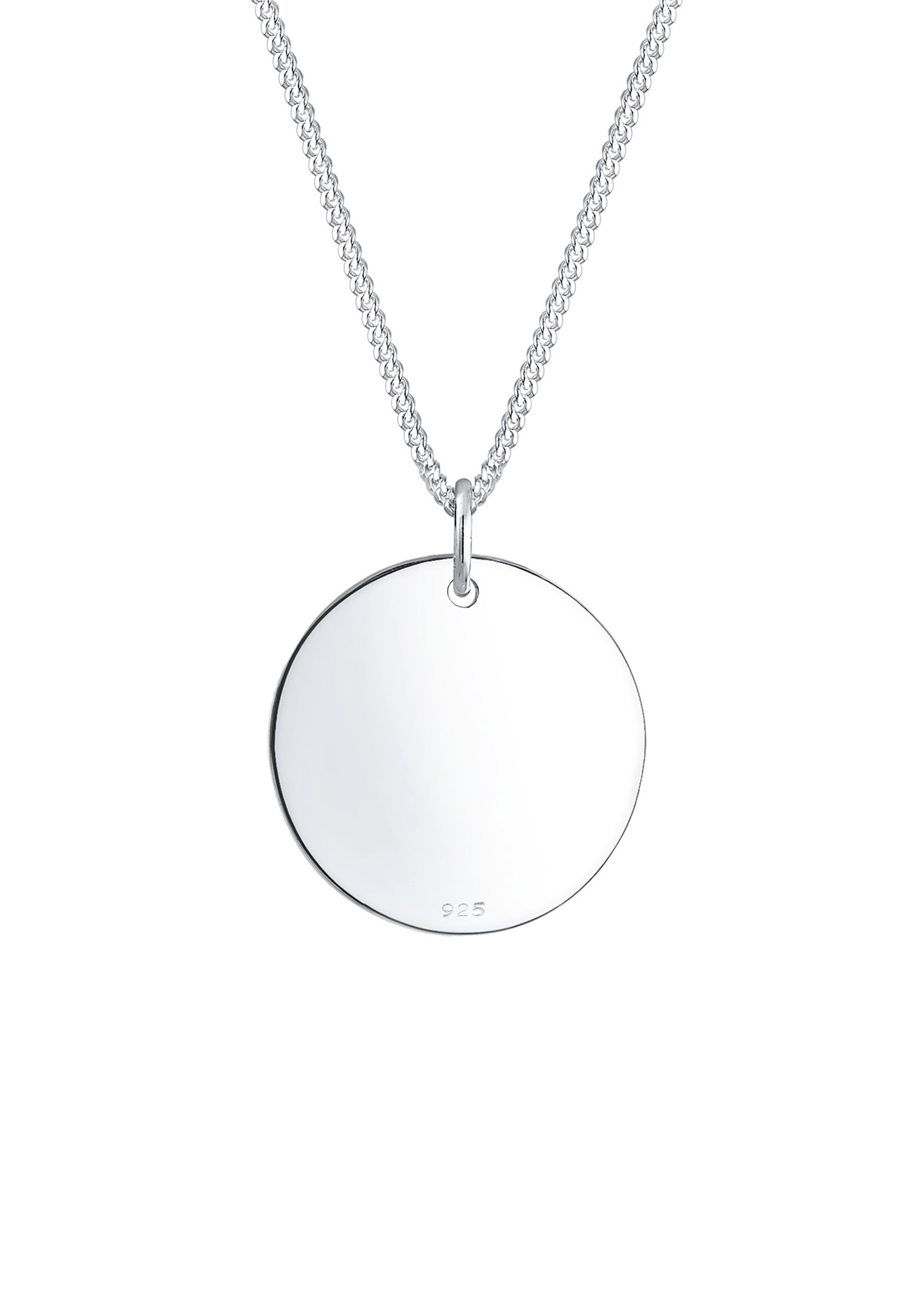 Collana da donna Elli con incisione di cervo e paillettes - Argento 925/1000