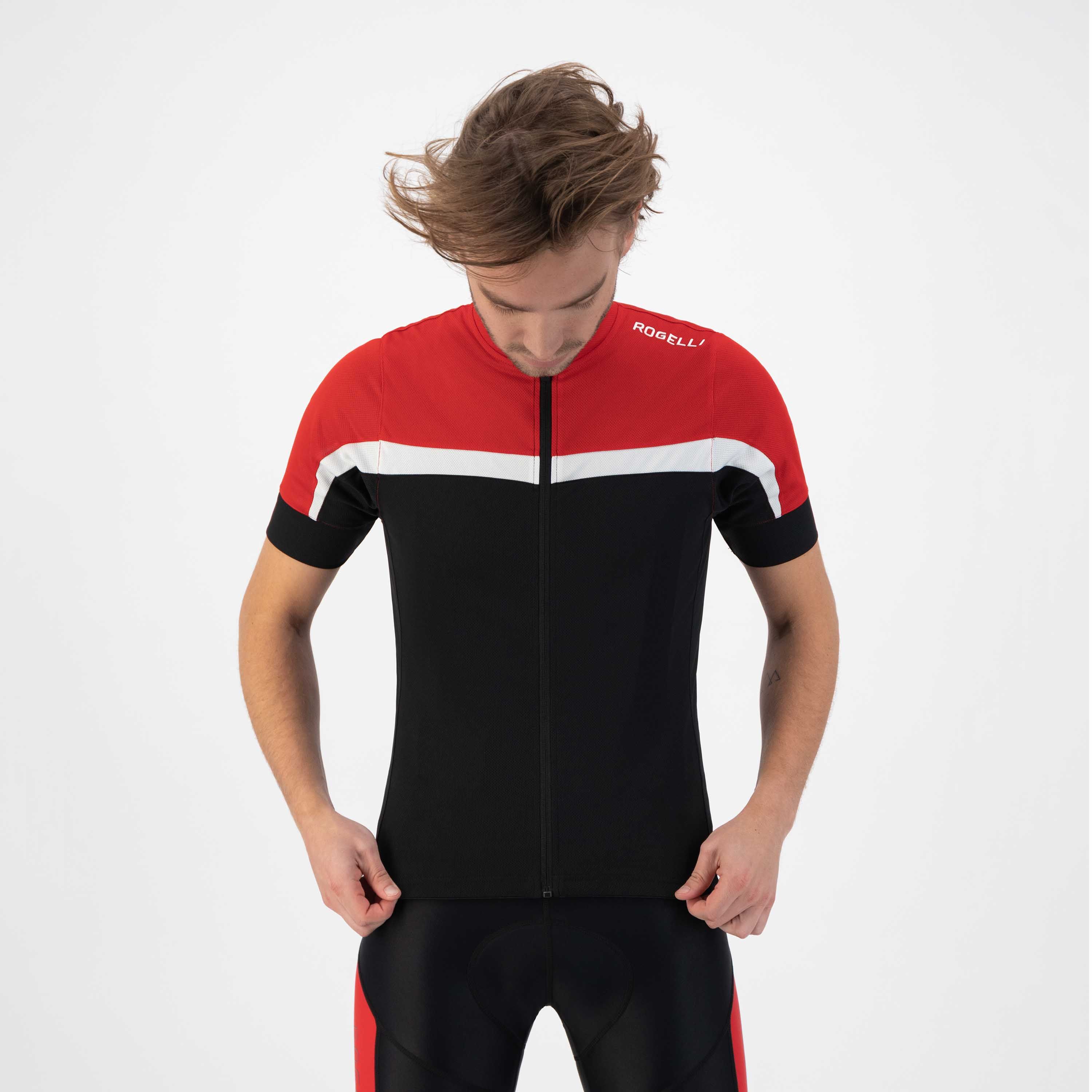 Rogelli Course Schwarz/Rot Herren Radtrikot Kurzarm