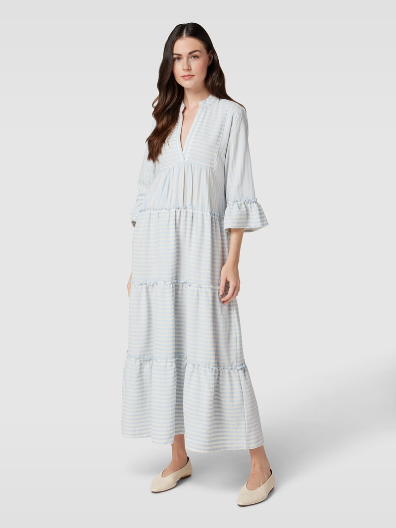 Midikleid mit Volants in hellblau