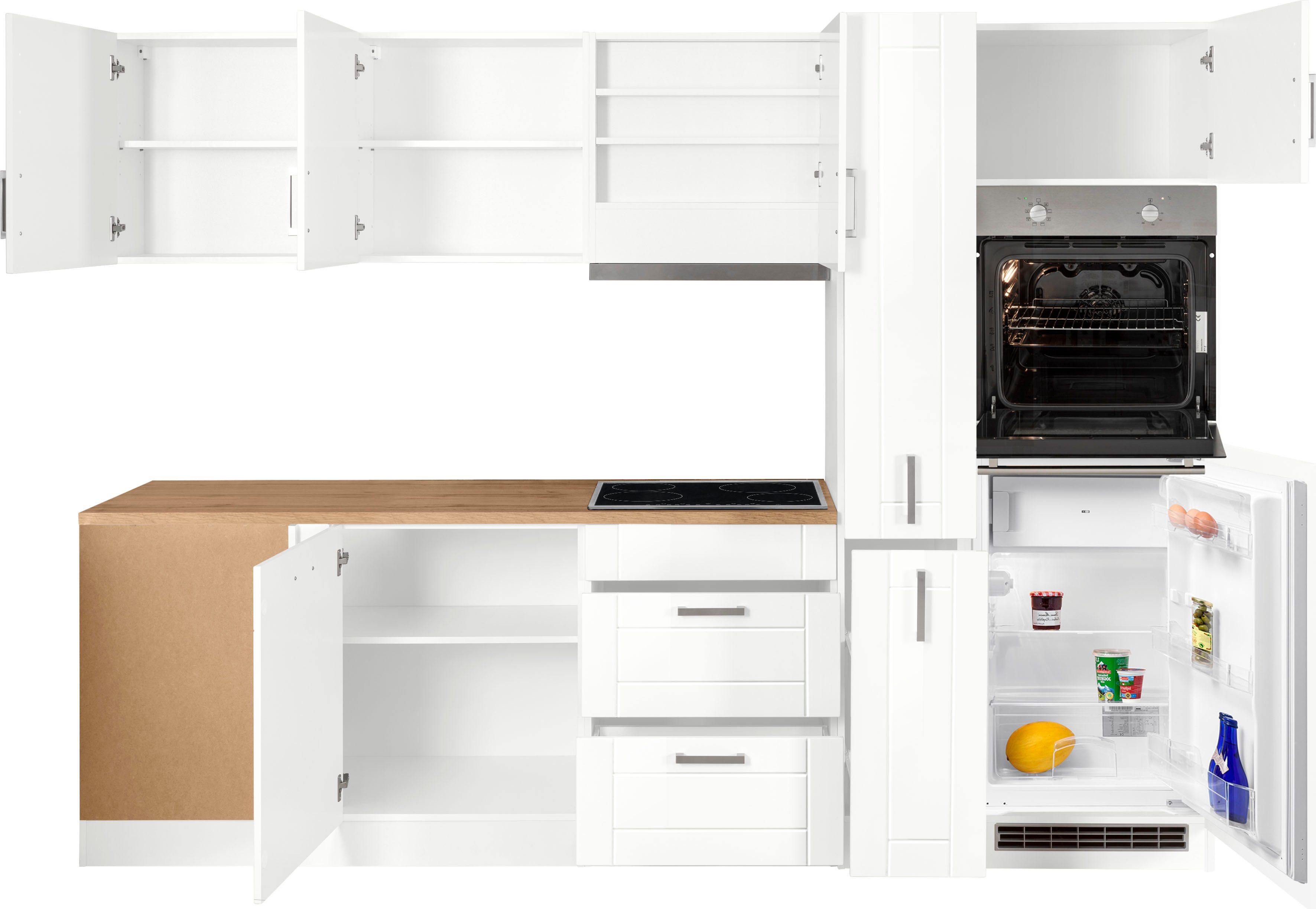 HELD MÖBEL Winkelküche Tinnum, mit E-Geräten, Stellbreite 240/270 cm