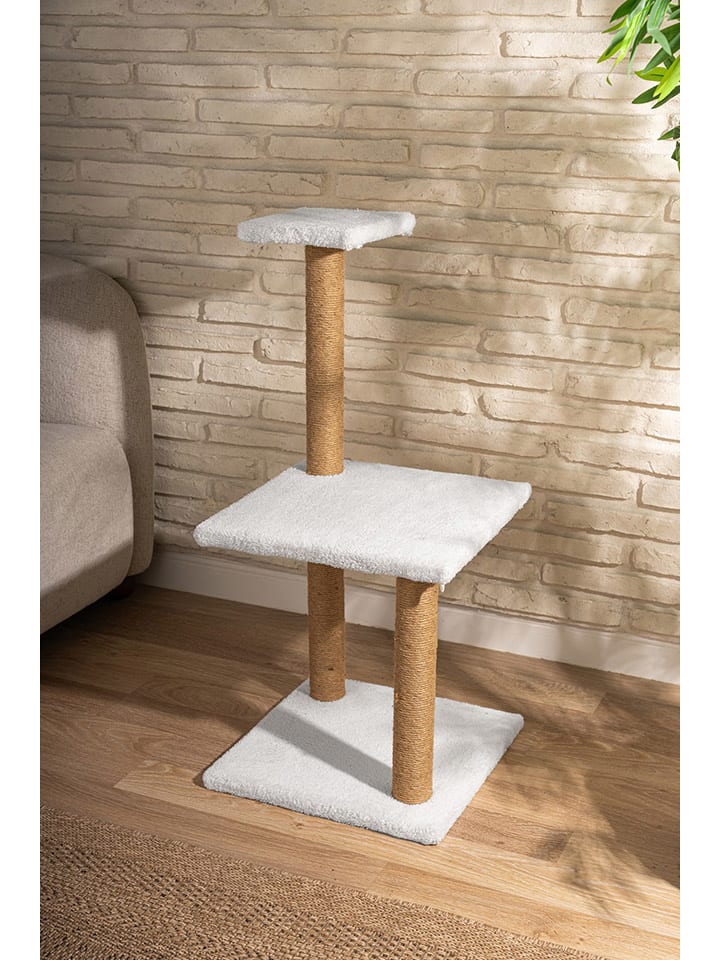 Evila Katzenkratzbaum in Beige/ Weiß - (B)41 x (H)90 cm (T)41 cm günstig kaufen onesize
