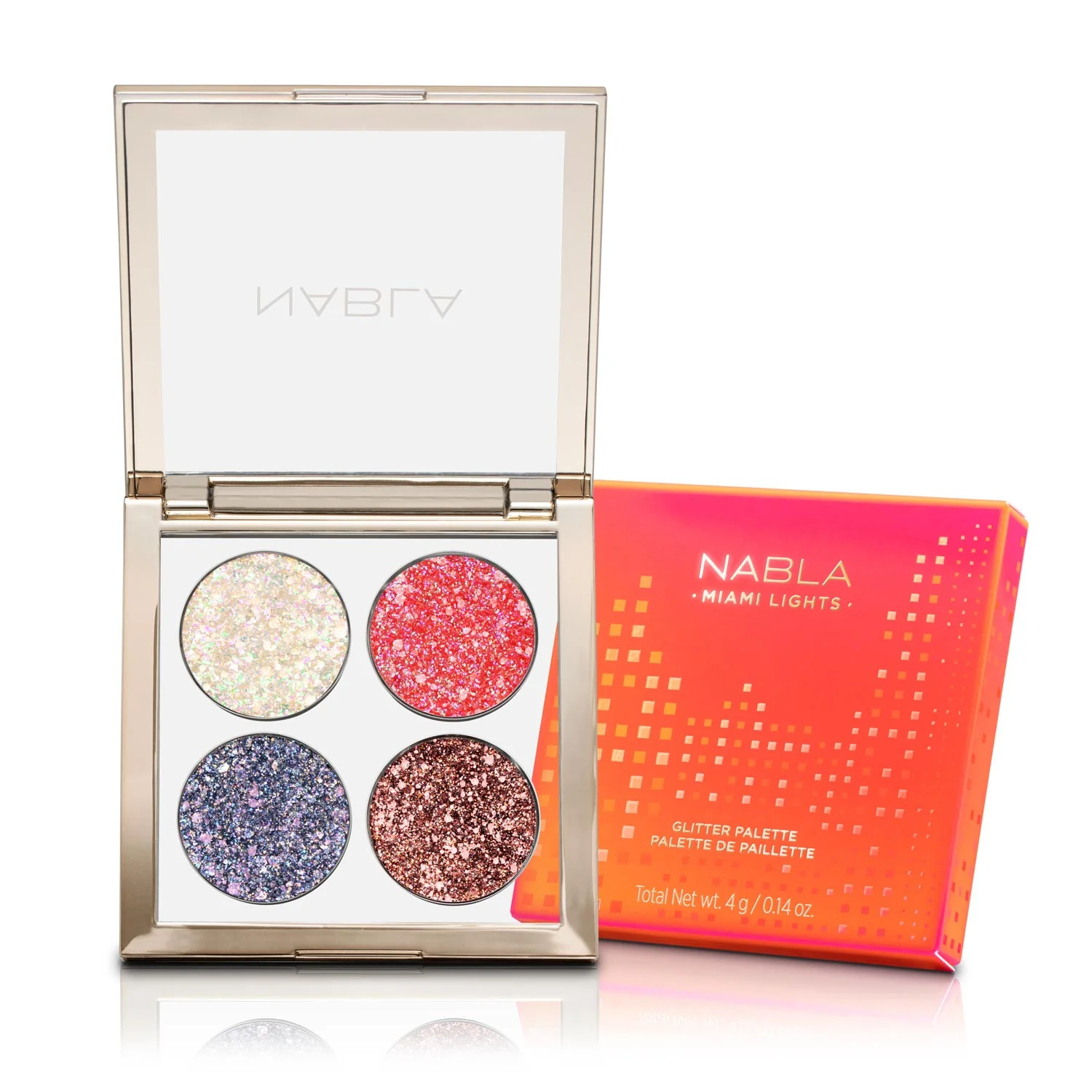 Paleta de sombras Miami Lights Glitter - Paleta para ojos, paleta para rostro
