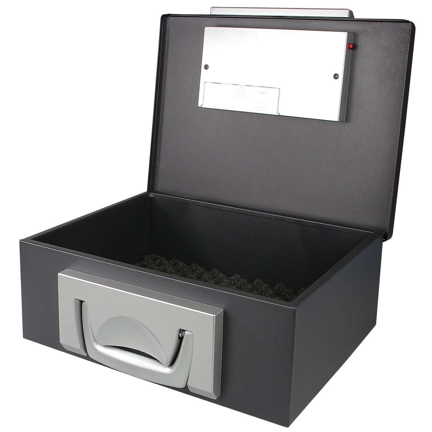 HMF Geldkassette 1006-02, Dokumentenbox mit Elektronikschloss, DIN A4, 32,5 x 25,5 x 12,5 cm