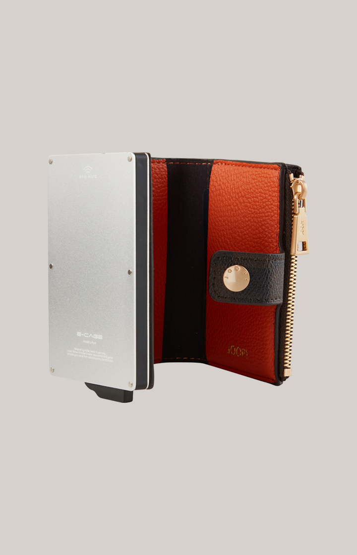 Karten-Etui Piazza Edition C-Four in Braun/Schwarz/Orange