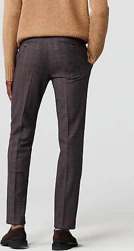 MEYER Chino-Hose Baumwoll-Woll Check Chino