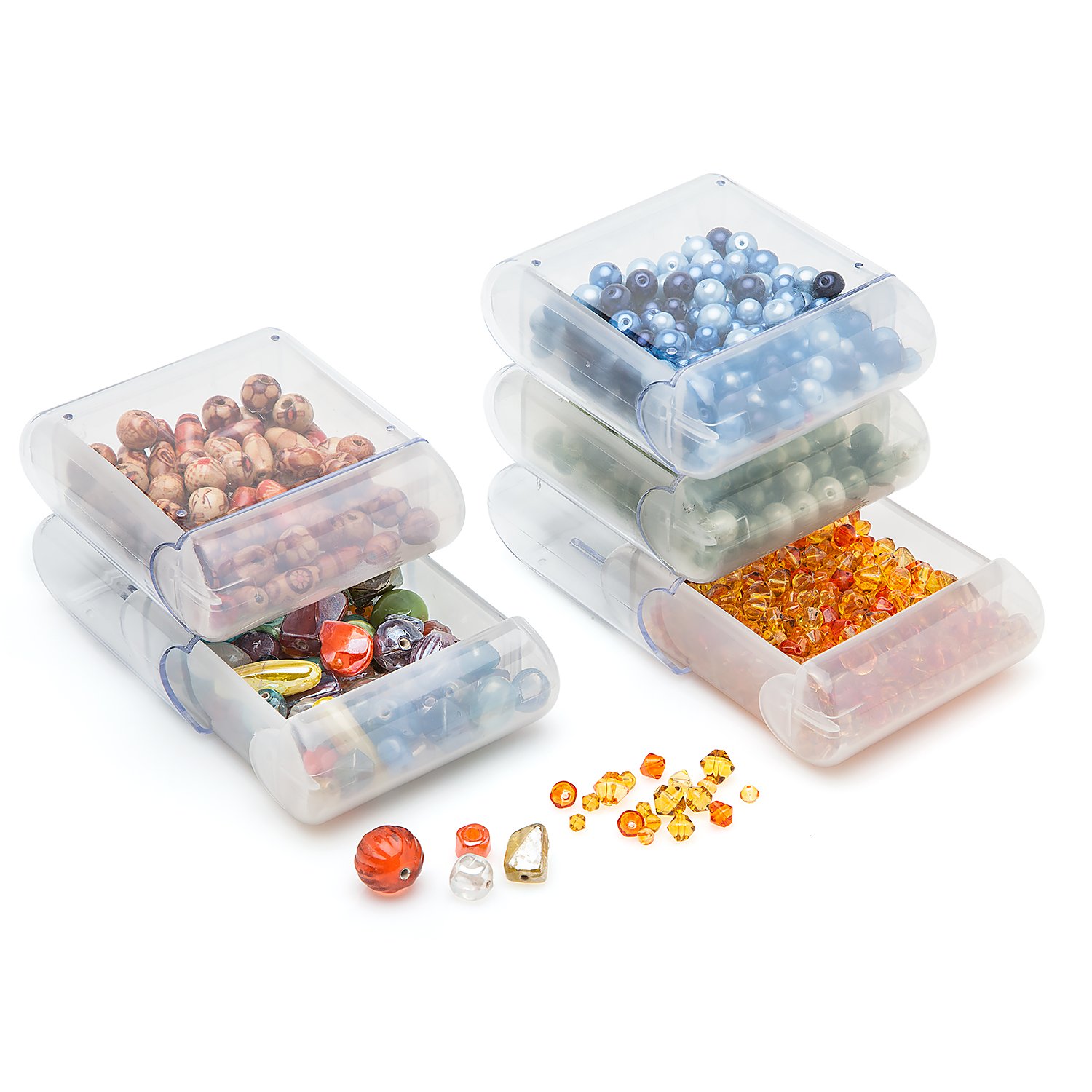 buttinette Aufbewahrungsboxen, Größe: 9 x 7,5 x 3 cm, Inhalt: 5 Stück