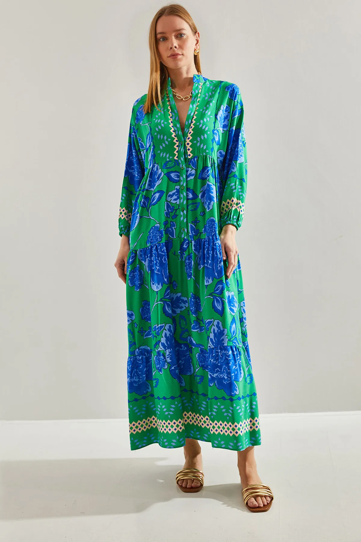 Bianco Lucci  Kleid - Grün - A-Linie