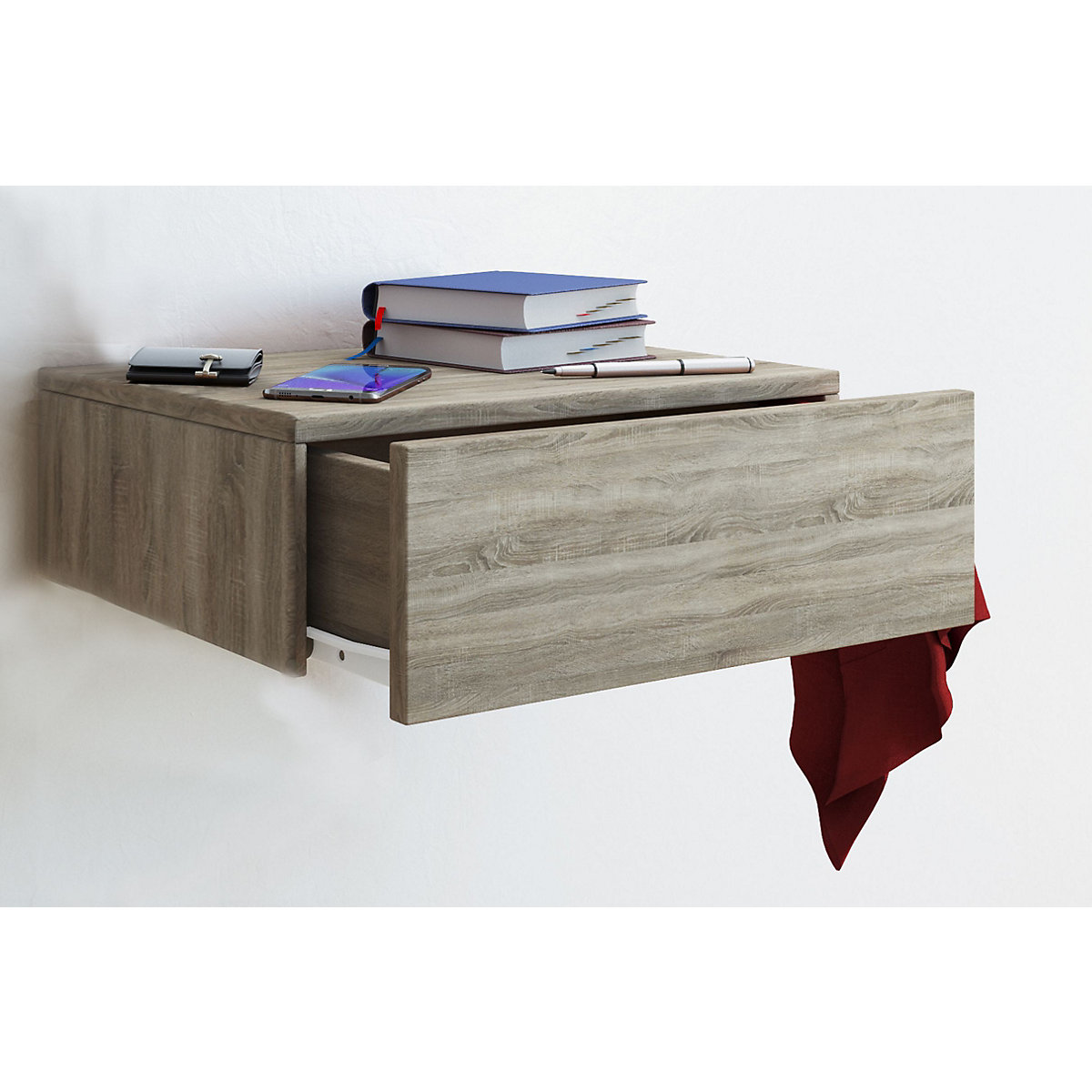 Holz Dielenmöbel Flurregal Dekoregal Wandboard Wandregal Wandschublade Blado-1