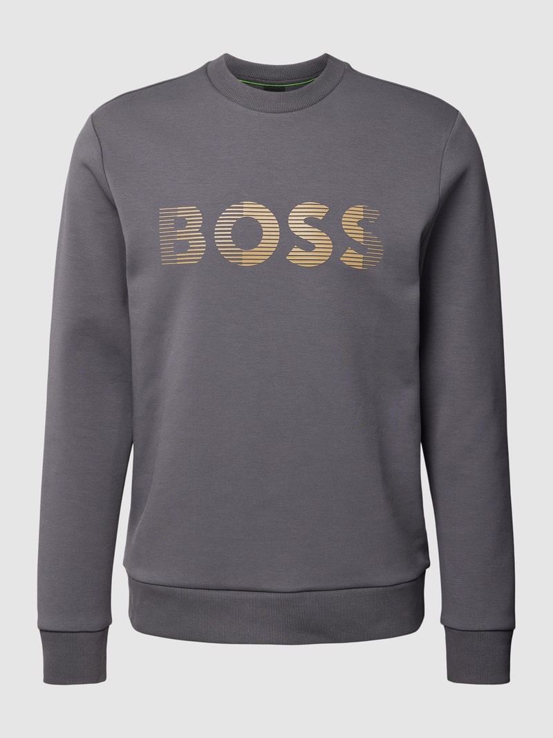Sweatshirt mit Label-Print Modell 'Salbo' in graphit