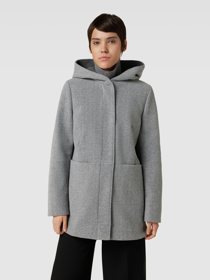 Kurzmantel mit Eingrifftaschen in silber