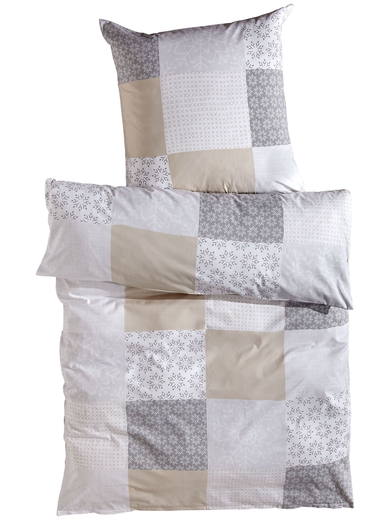 Smara Renforcé-Bettwäsche, Grau/Beige