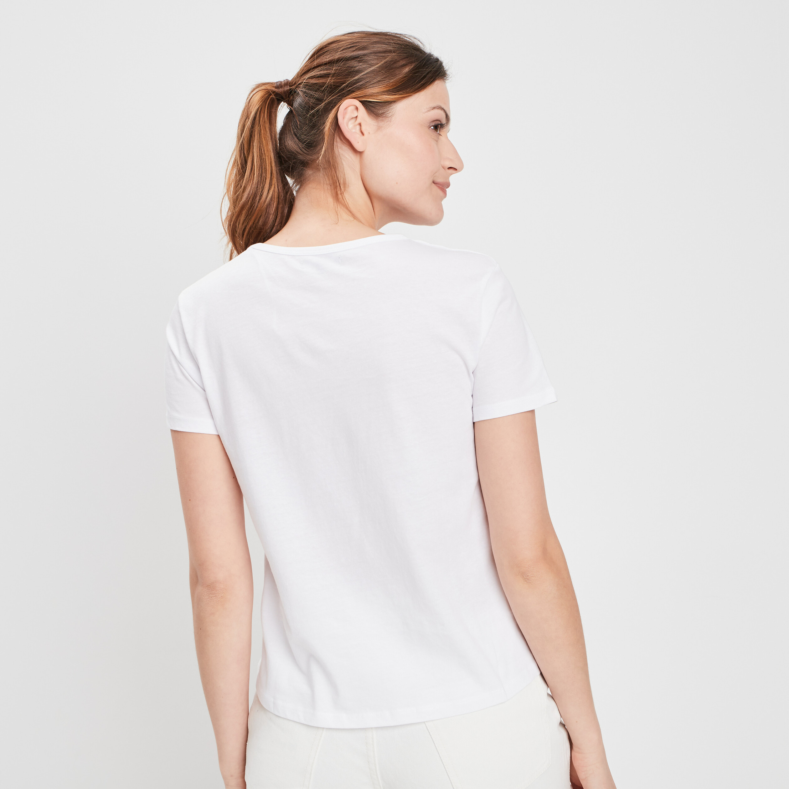 T-shirt manches courtes ivoire femme | La Halle