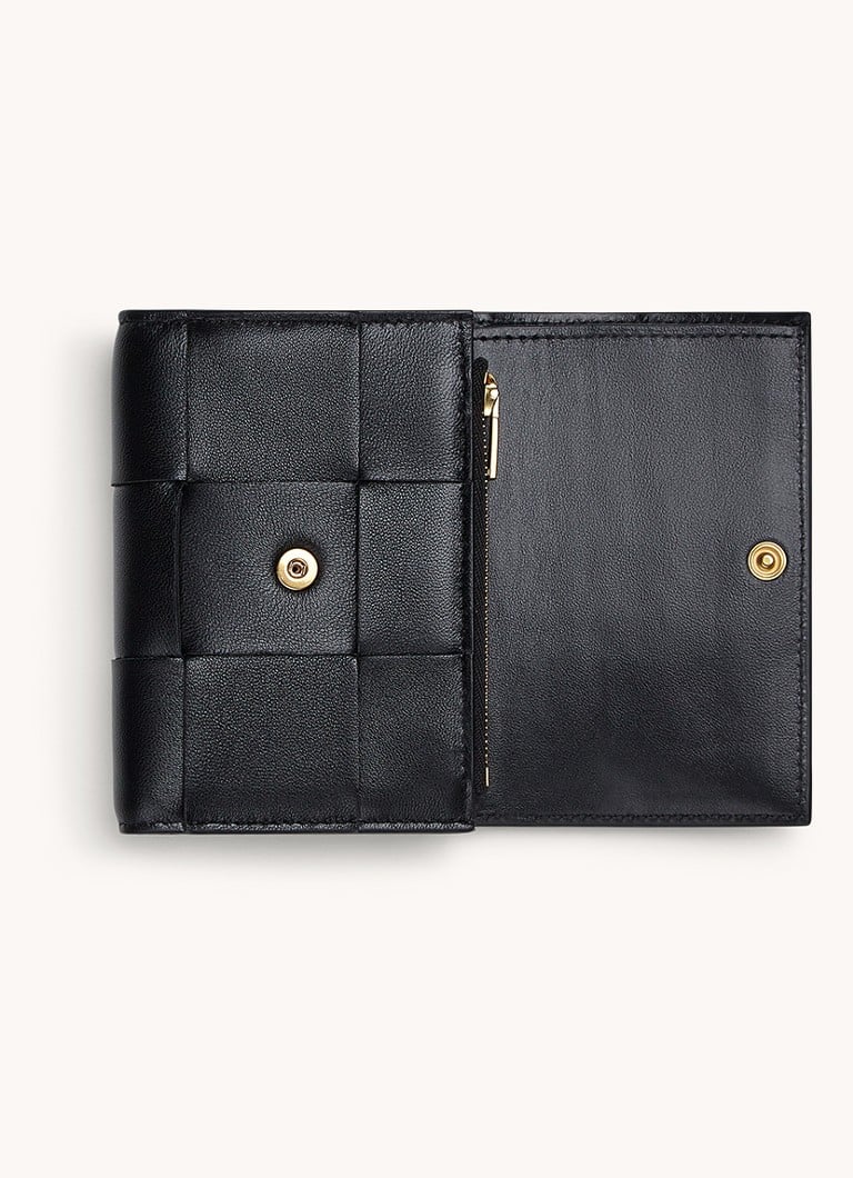 Portofel triplu Bottega Veneta din piele de miel