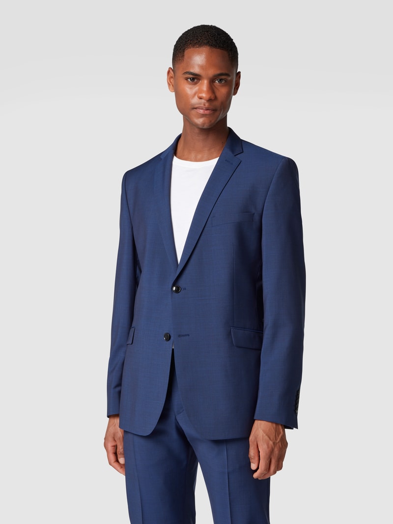 Slim Fit 2-Knopf-Sakko aus reiner Schurwolle in blau