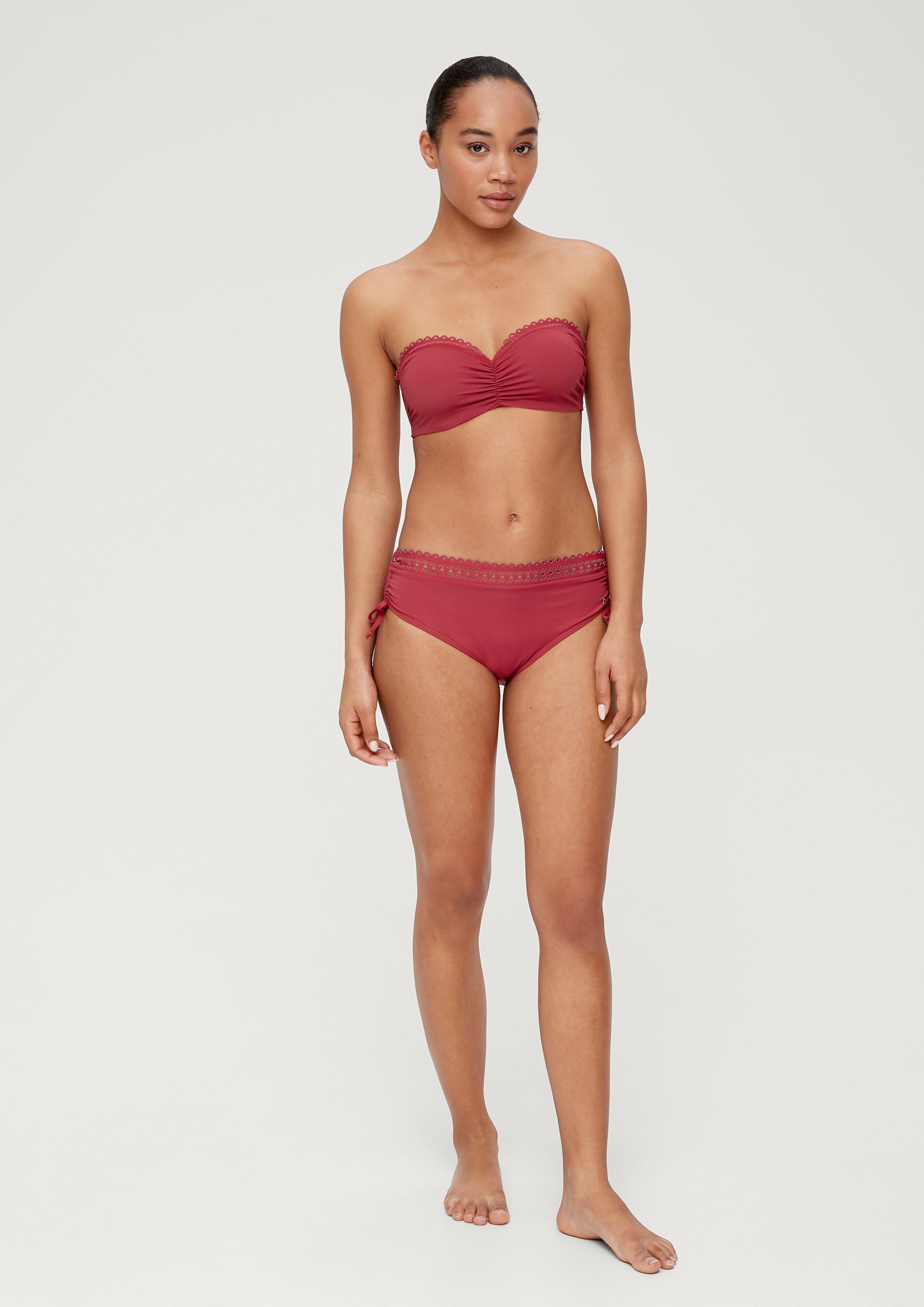 Bandeau Bikini-Top mit Raffung und Lochstickerei  EME-6008712-3400