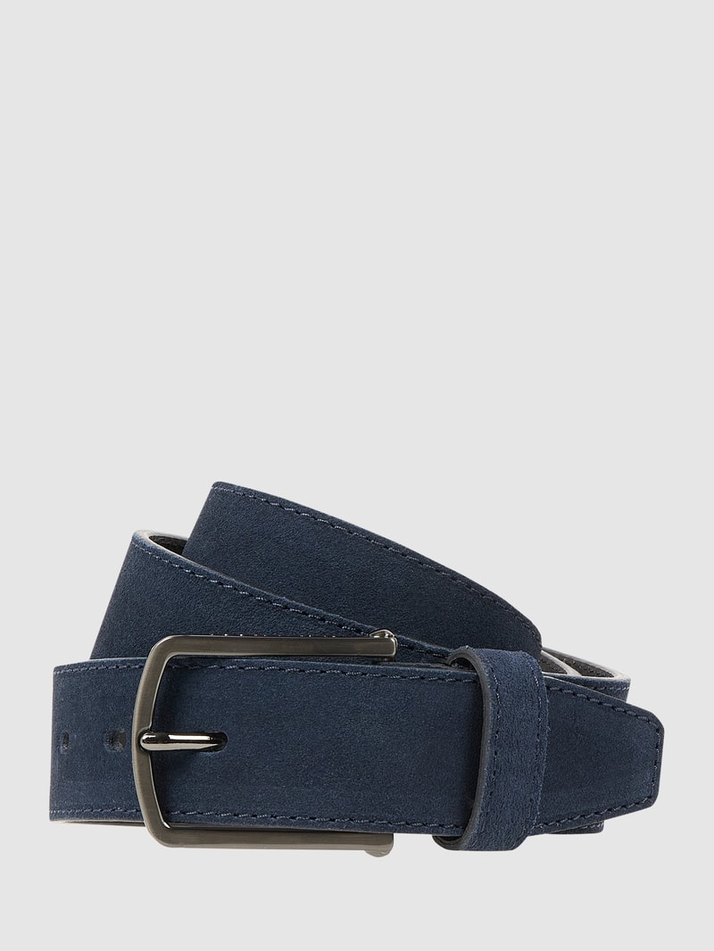 Gürtel aus Veloursleder in marineblau