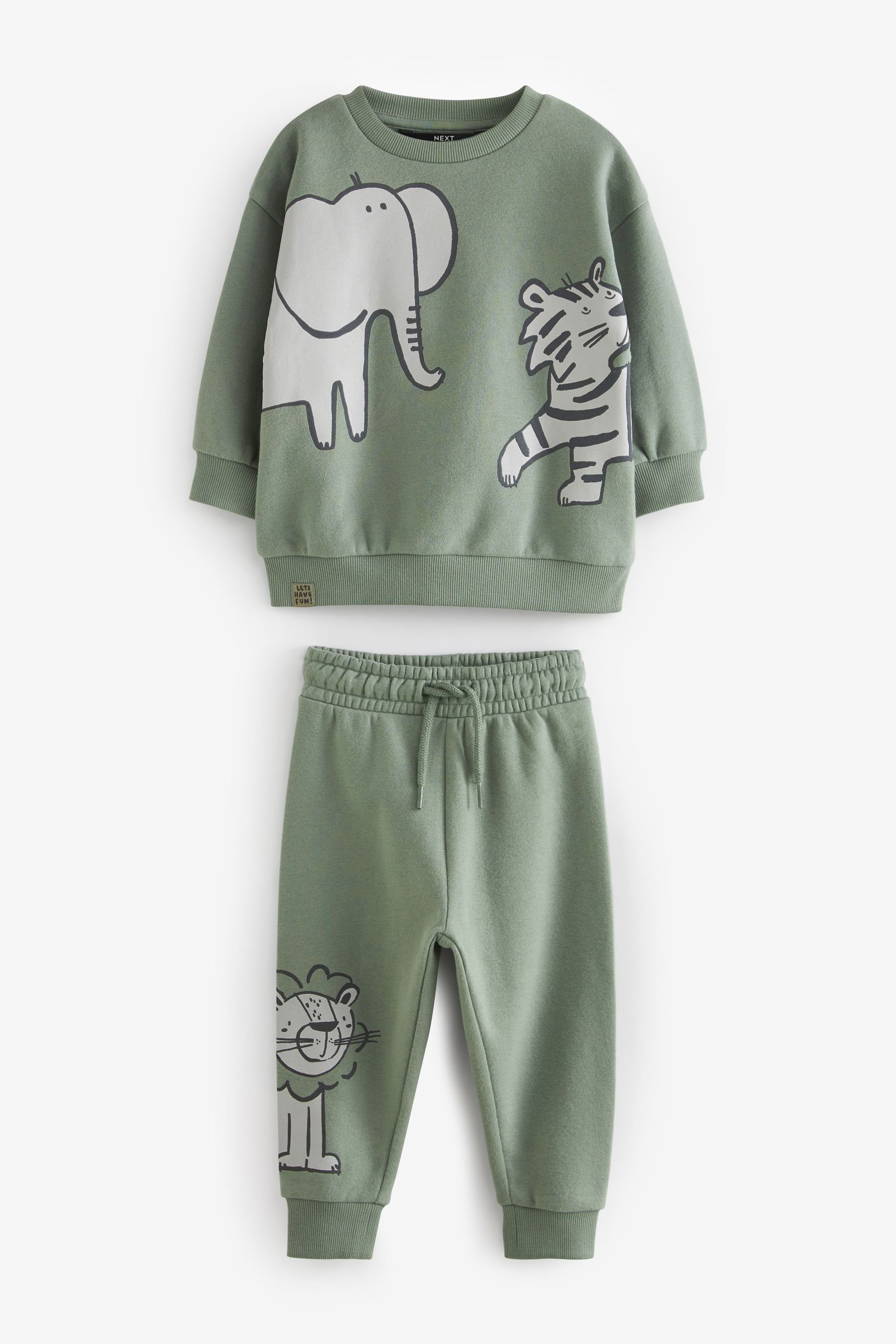 Next Sweatanzug Sweatshirt mit Motiv und Jogginghose im Set (2-tlg)