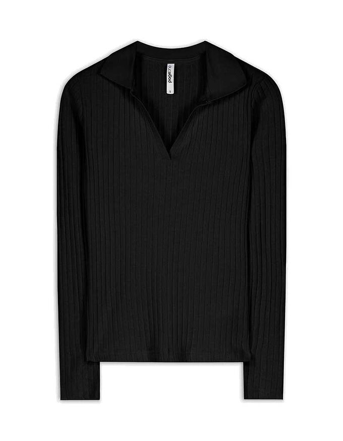 Langarm-Poloshirt - Baumwoll-Mix