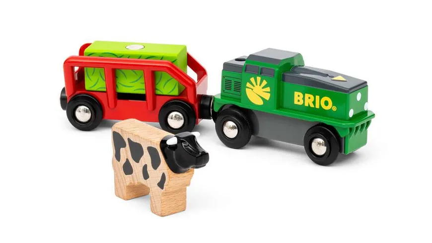 BRIO Bahn - 36018 Bauernhof-Batteriezug, Batteriebetriebene Spielzeuglok