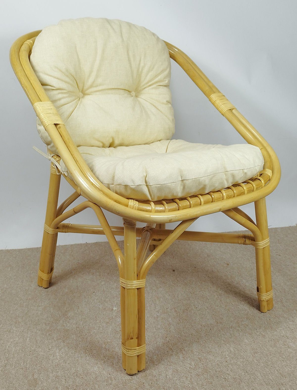 Rattani Rattanstuhl Rattansessel, Rattanstuhl Modell Roberto, Rattan Natur