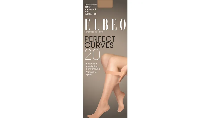 ELBEO Damen Kniestrümpfe Perfect Curves 20 DEN schwarz