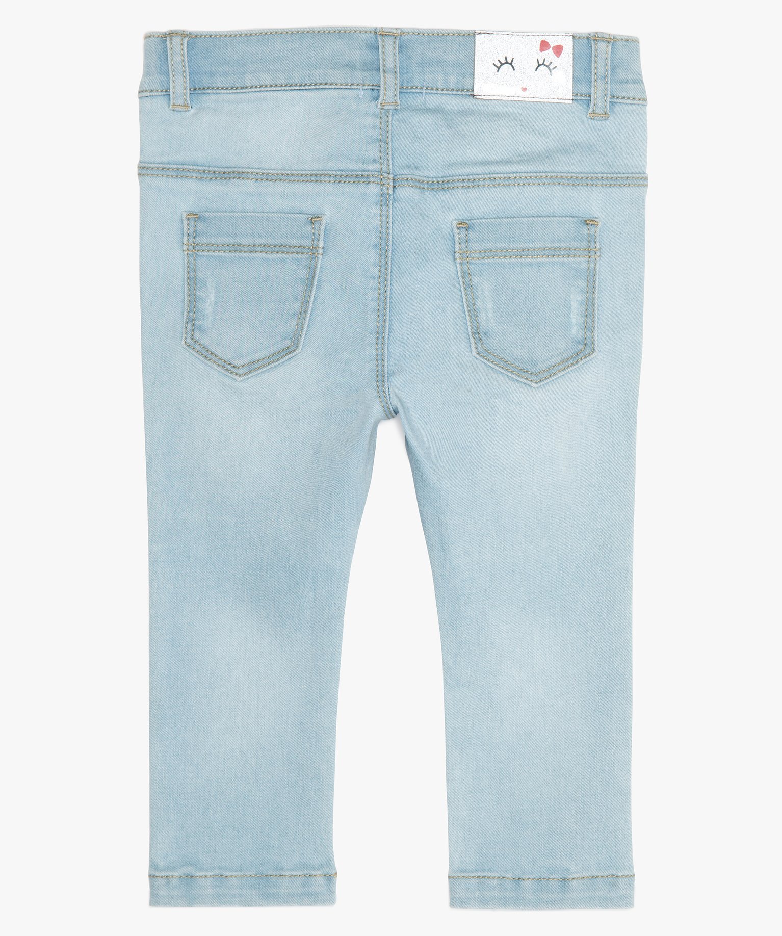 Jean bébé fille coupe slim composé de matières recyclées bleach | GEMO