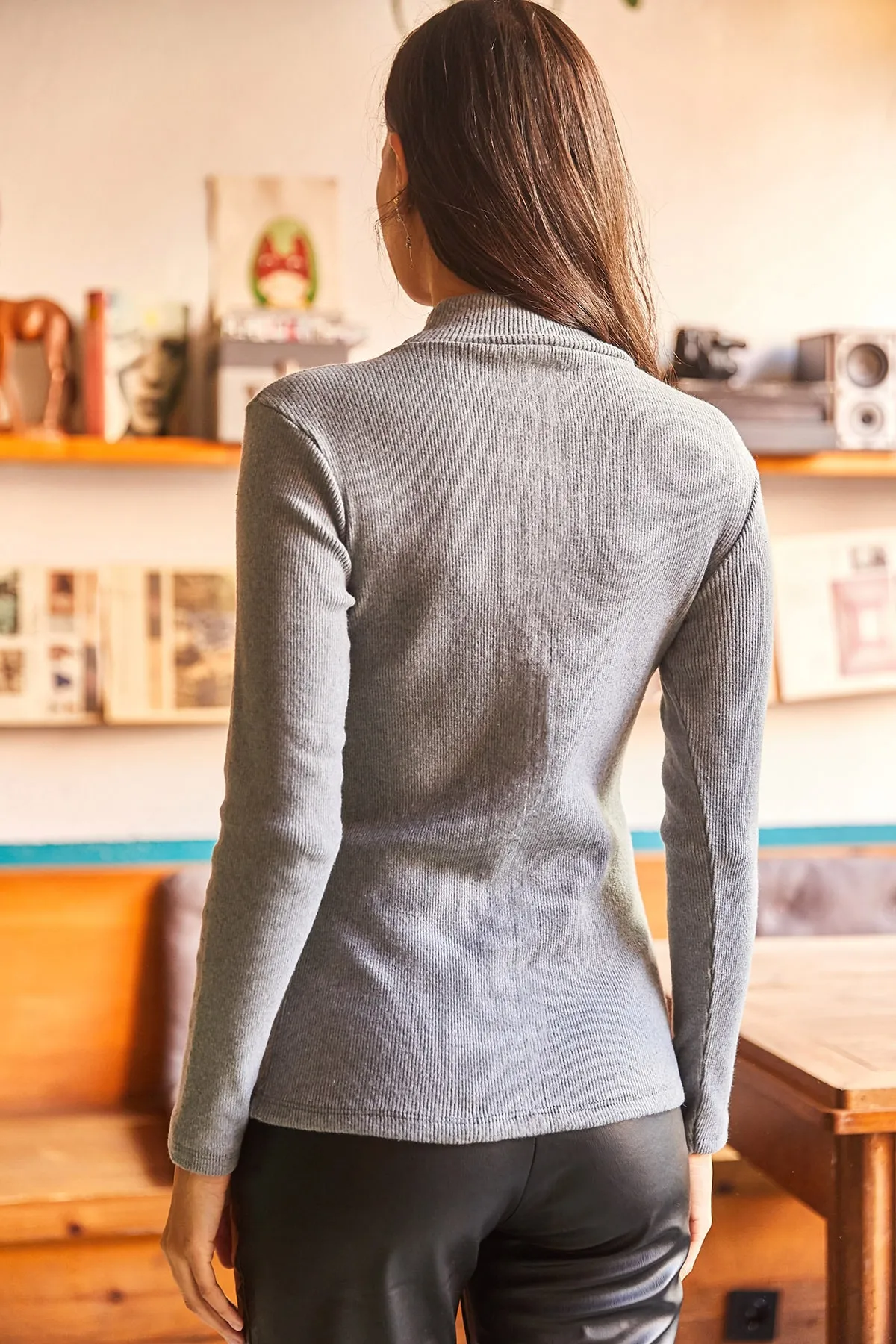 Olalook  Pullover - Grau - Figurbetont