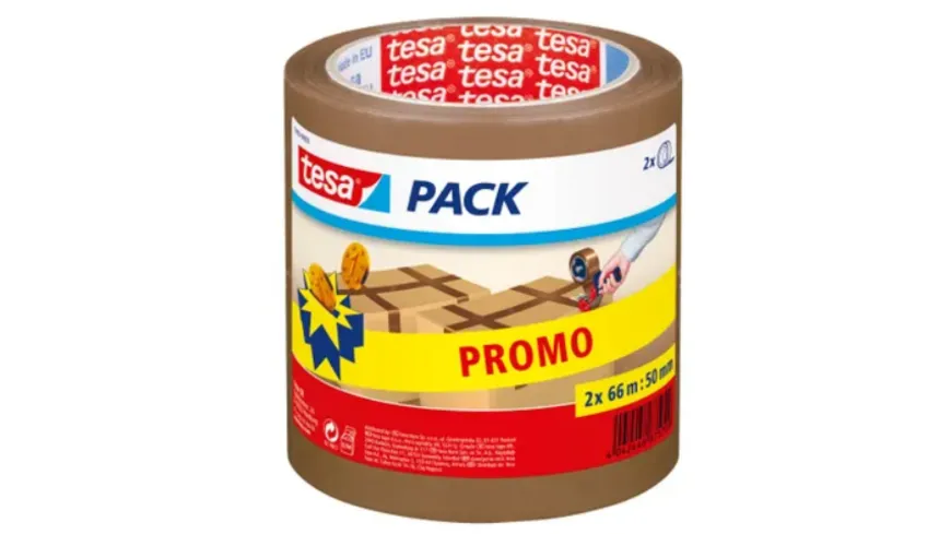 tesapack® Promo Verpackungsklebeband braun 2x66m à 50mm braun