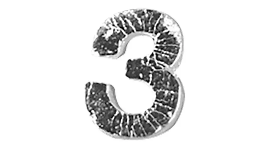 Rayher Wachszahlen -3- silber 9mm 2Stück