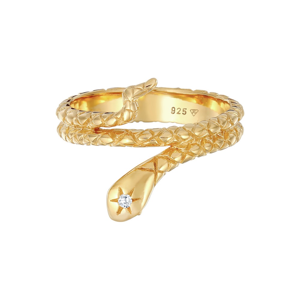 Elli Elli Bague Femmes serpent enroulé avec des cristaux de zirconium en argent sterli Bague