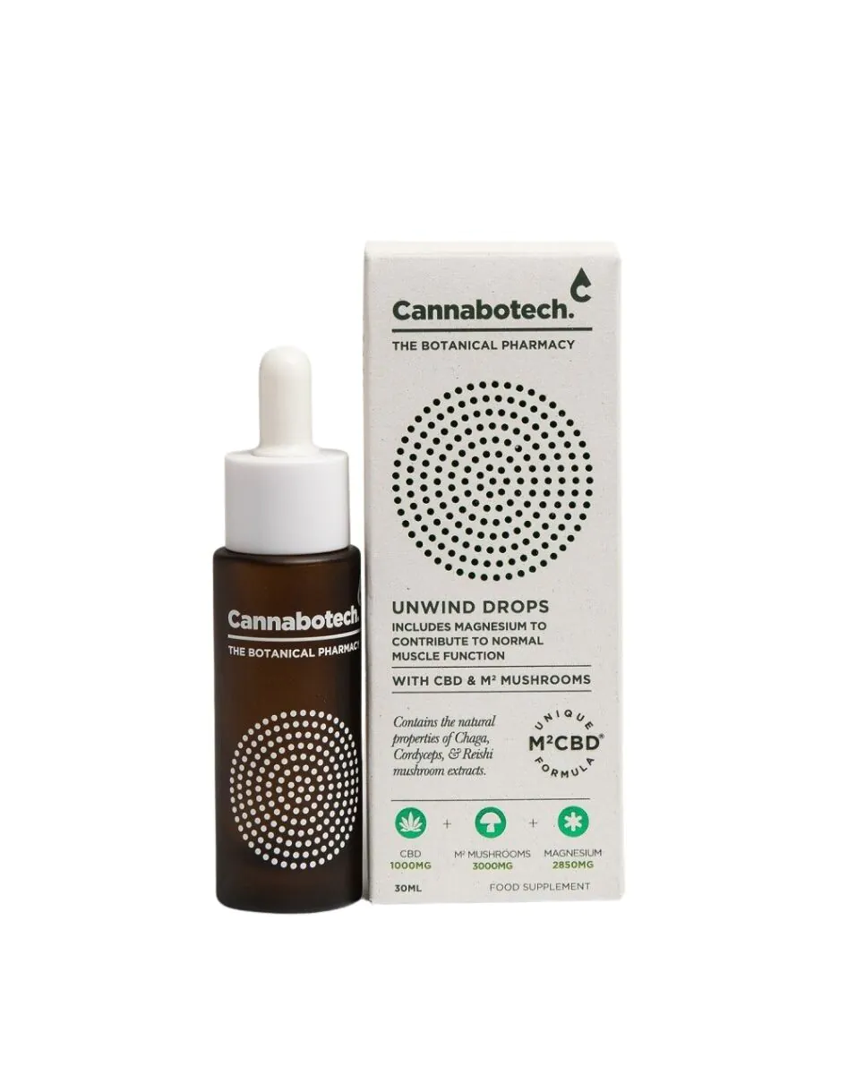 Cannabotech Unwind Drops Muskelstøtte Kosttilskud