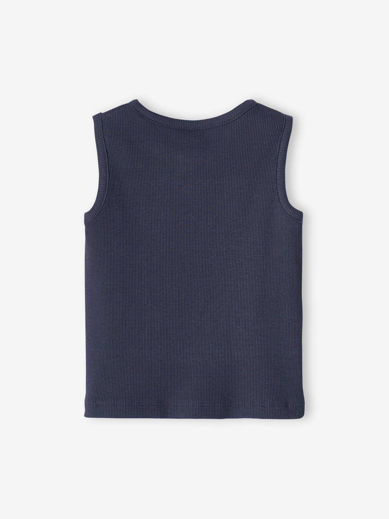 Vertbaudet Geripptes Baby Trägershirt - hellblau