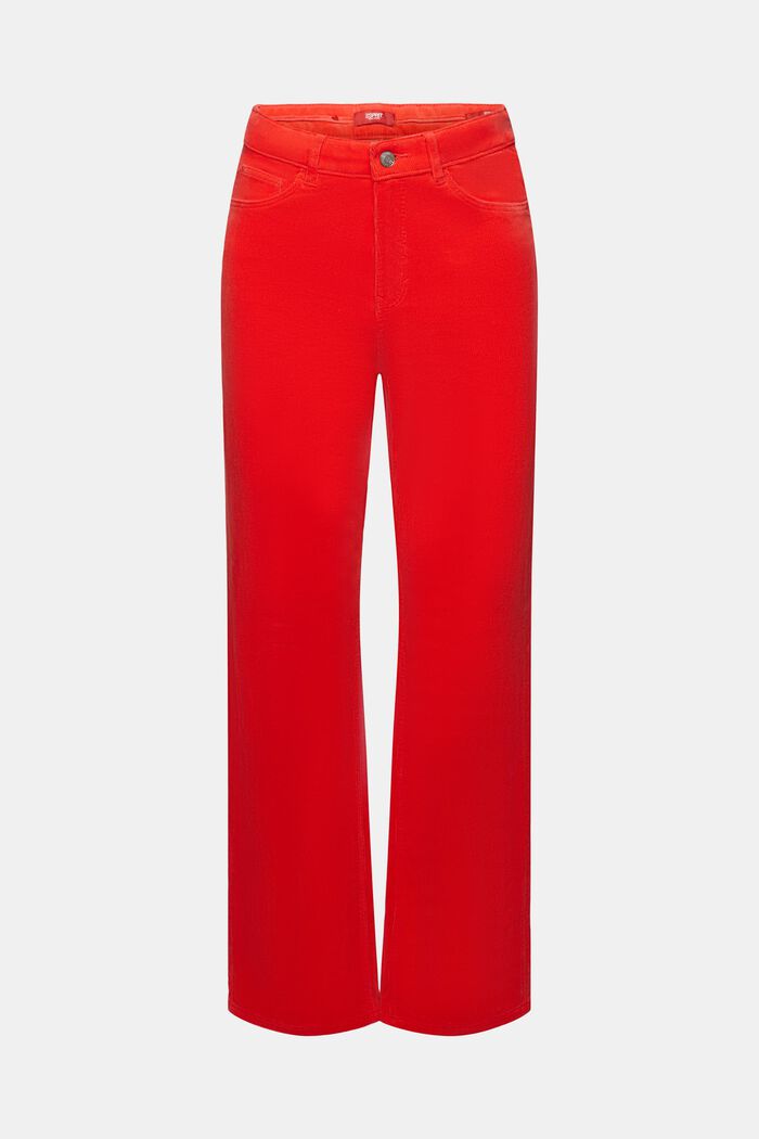 Cordhose mit gerader Passform und hohem Bund