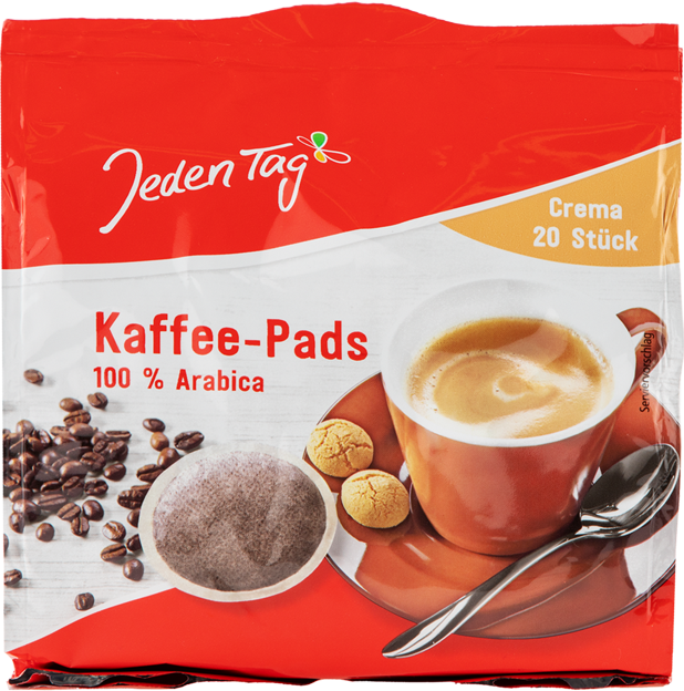Jeden Tag Kaffee-Pads crema