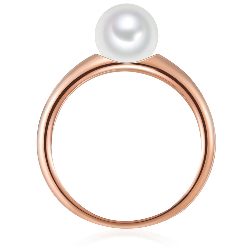 Valero Pearls Bague en argent Argent sterling Perle de culture d'eau douce en Or rose Bague