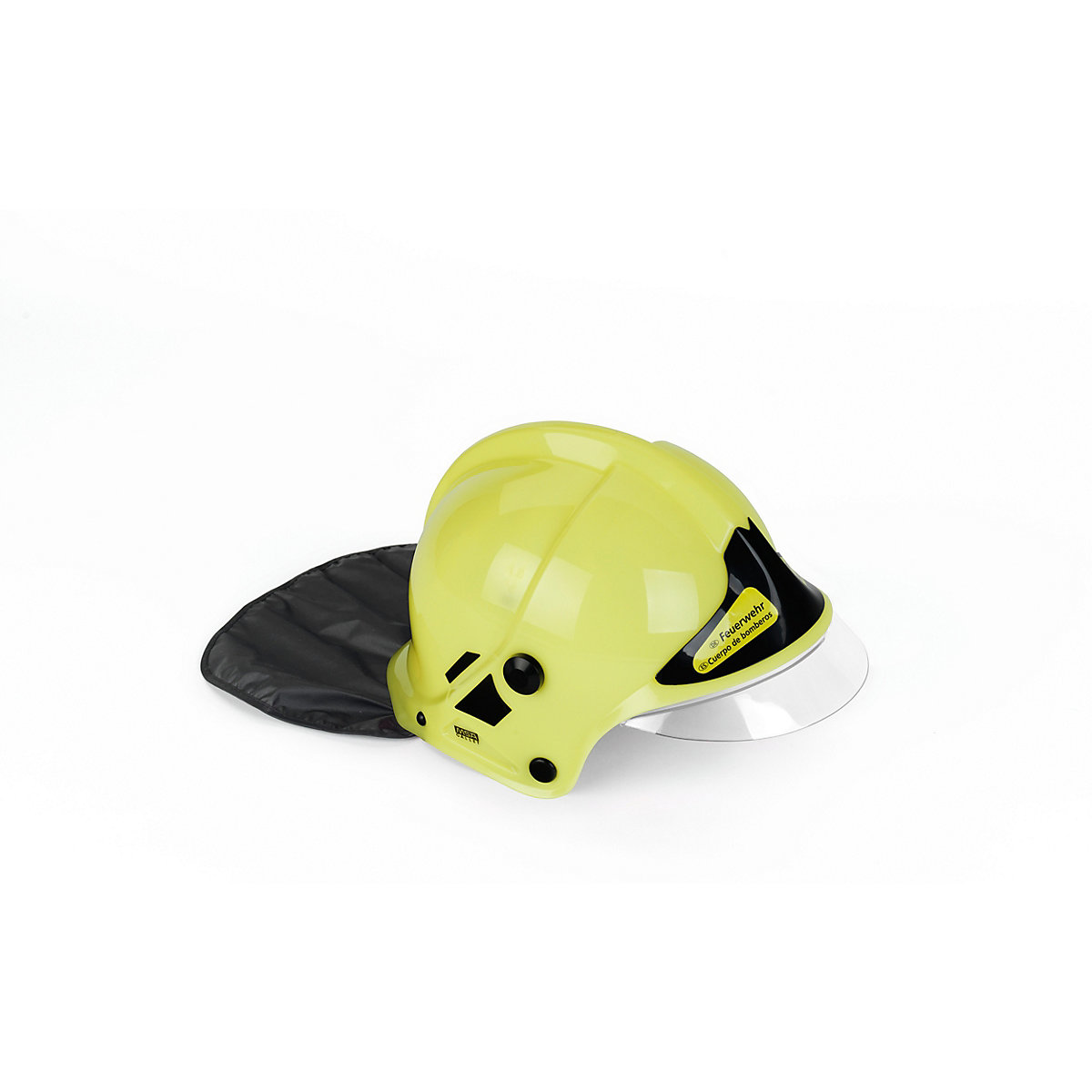 klein Feuerwehrhelm mit Visier, neon