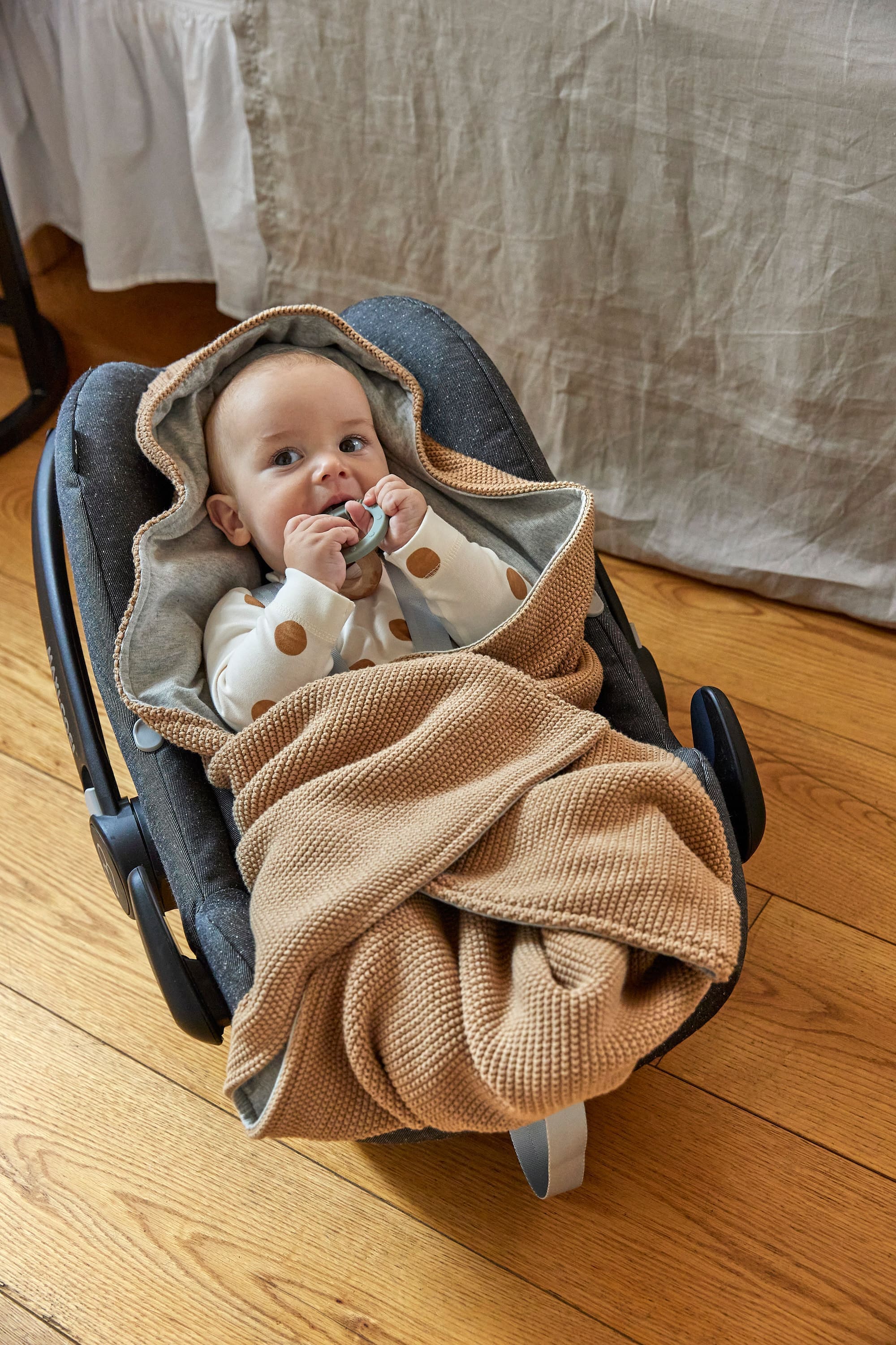 Einschlagdecke Baby - Bio Baumwolle, Sand