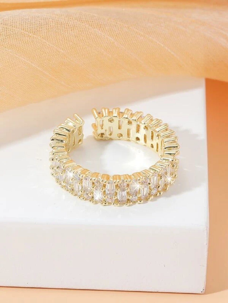 ENGELSINN Fingerring Ring Luxi Gold Damenring Frauenring kubanischer Stil, hochwertige Verarbeitung, Bestseller